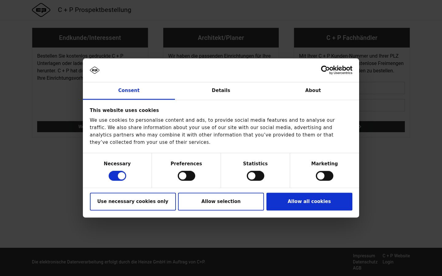Capture d'écran de la bannière de consentement affichée avant toute interaction