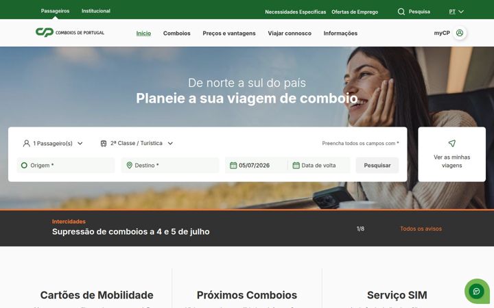 Screenshot van cp.pt