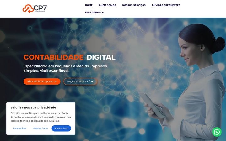 Screenshot of cp7contabilidade.com.br