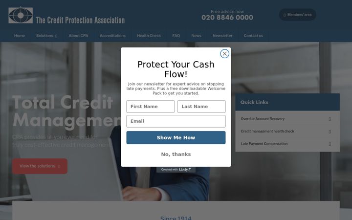 Screenshot of cpa.co.uk