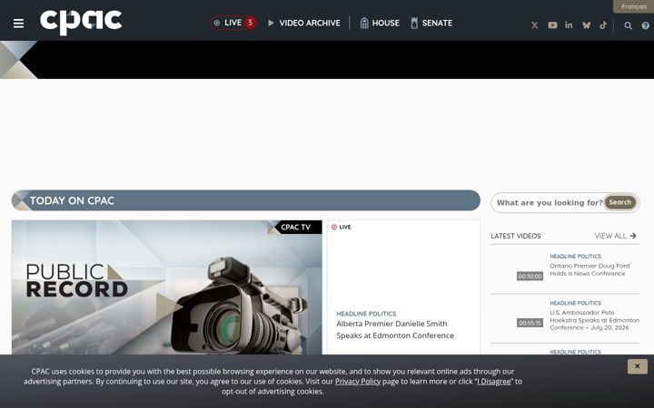 Screenshot of cpac.ca