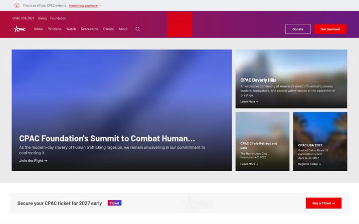 Screenshot of cpac.org