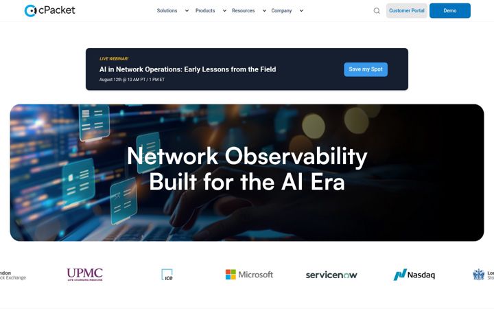Screenshot of cpacket.com