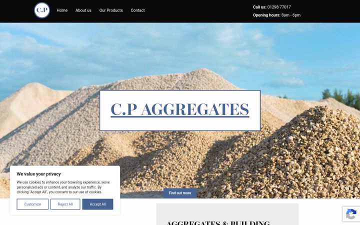 Screenshot of cpaggregates.co.uk