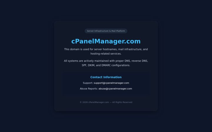 Screenshot of cpanelmanager.com