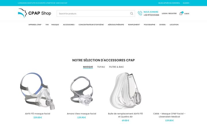 Skærmbillede af cpap-shop.fr
