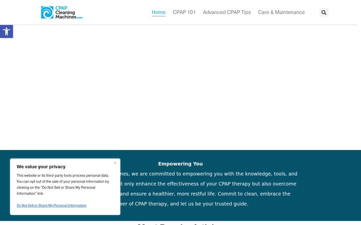 Screenshot of cpapcleaningmachines.com