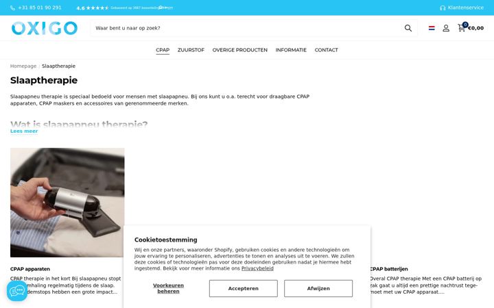 Screenshot of cpaphuren.nl