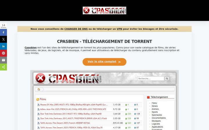 Screenshot of cpasbien.ws