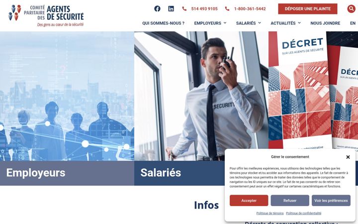 Screenshot of cpasecurite.qc.ca