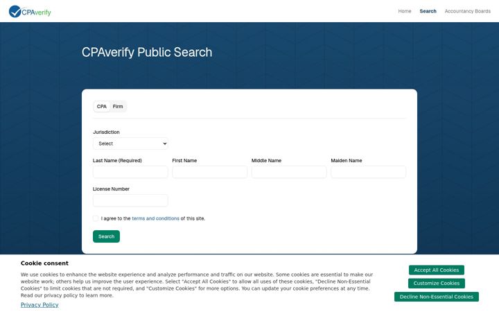 Képernyőkép: cpaverify.org