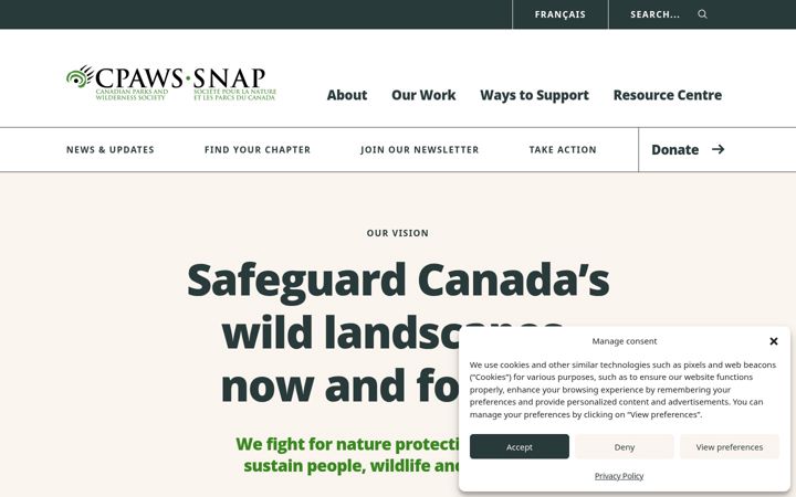 Képernyőkép: cpaws.org