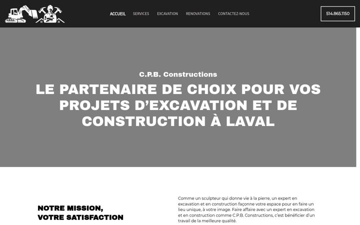 Screenshot of cpbconstructions.ca