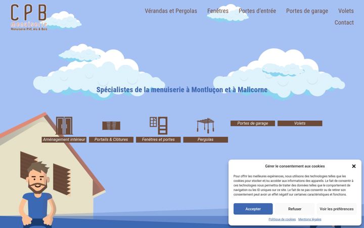 Skærmbillede af cpbmenuiserie.fr