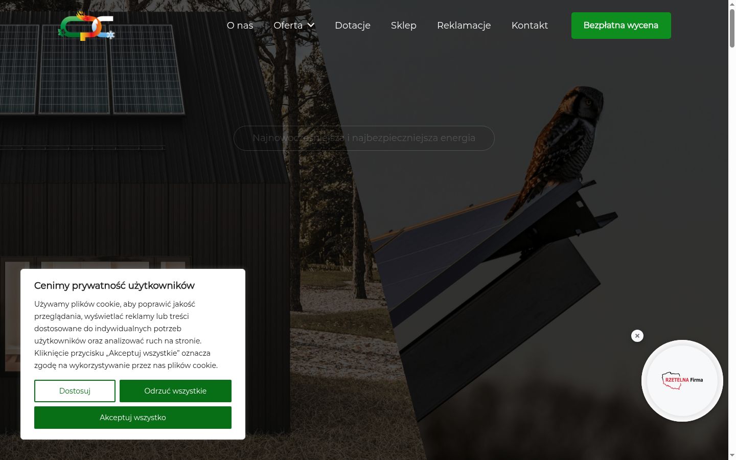 Screenshot of the consent banner shown before any interaction