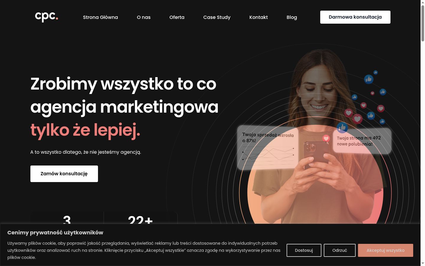 Sutikimo reklamjuostės, rodytos prieš bet kokią sąveiką, ekrano kopija