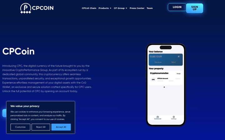Screenshot of cpcoin.io