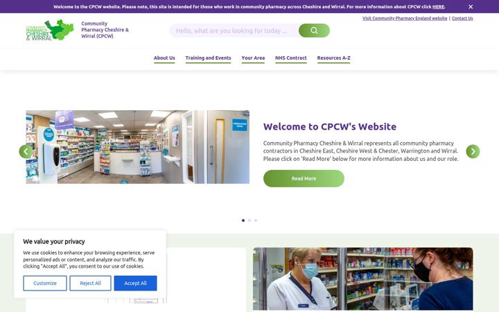 Skærmbillede af cpcw.org.uk