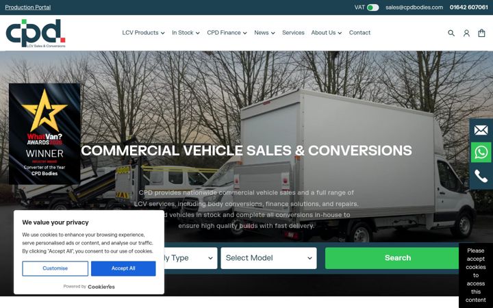 Screenshot of cpdbodies.com