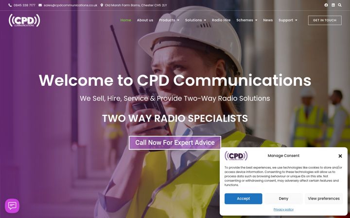 Skærmbillede af cpdcommunications.co.uk