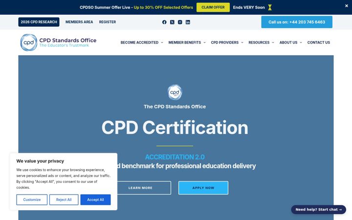 Screenshot of cpdmena.com