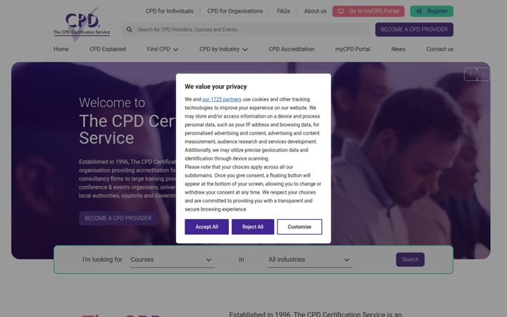 Screenshot of cpduk.co.uk