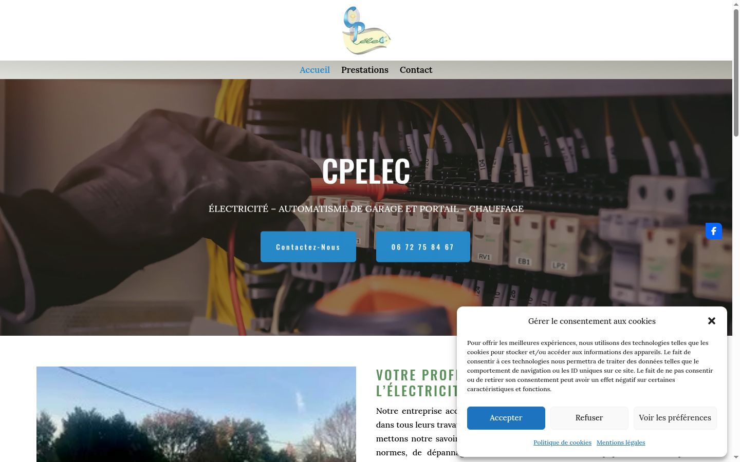 Screenshot del banner di consenso mostrato prima di qualsiasi interazione