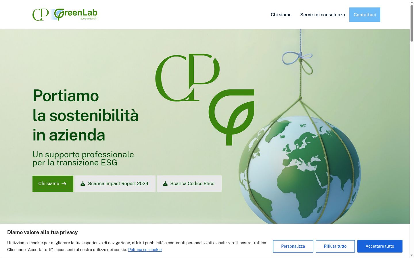 Snimka zaslona bannera za privolu prikazanog prije bilo kakve interakcije