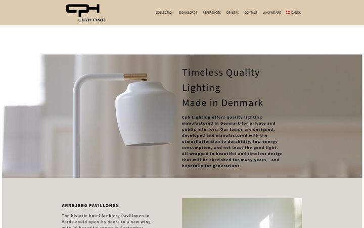 Screenshot of cphlighting.dk