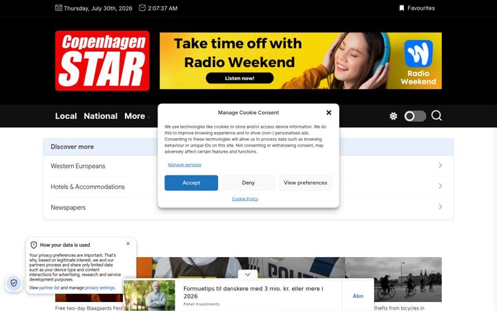 Screenshot of cphstar.dk
