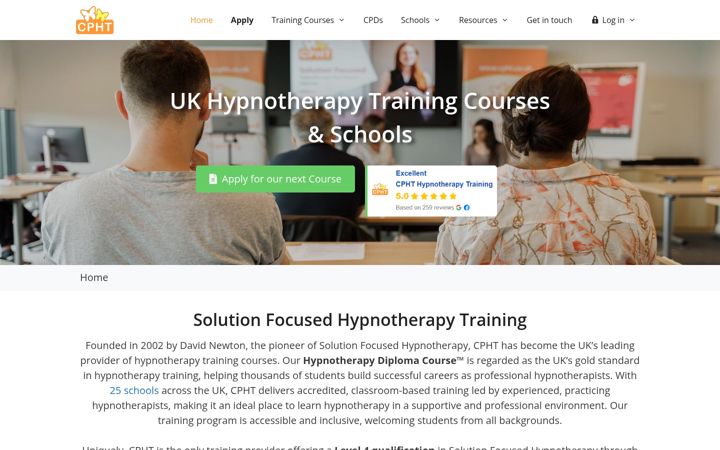 Ekrānuzņēmums no cpht.co.uk