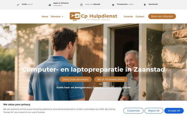Screenshot of cphulpdienst.nl