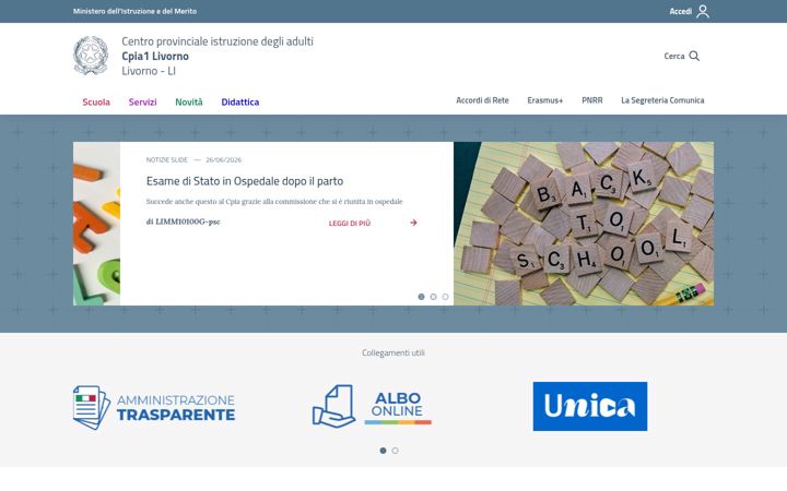 Screenshot του cpia1livorno.edu.it