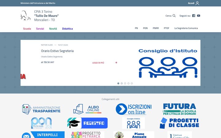 Posnetek zaslona cpia3torino.edu.it