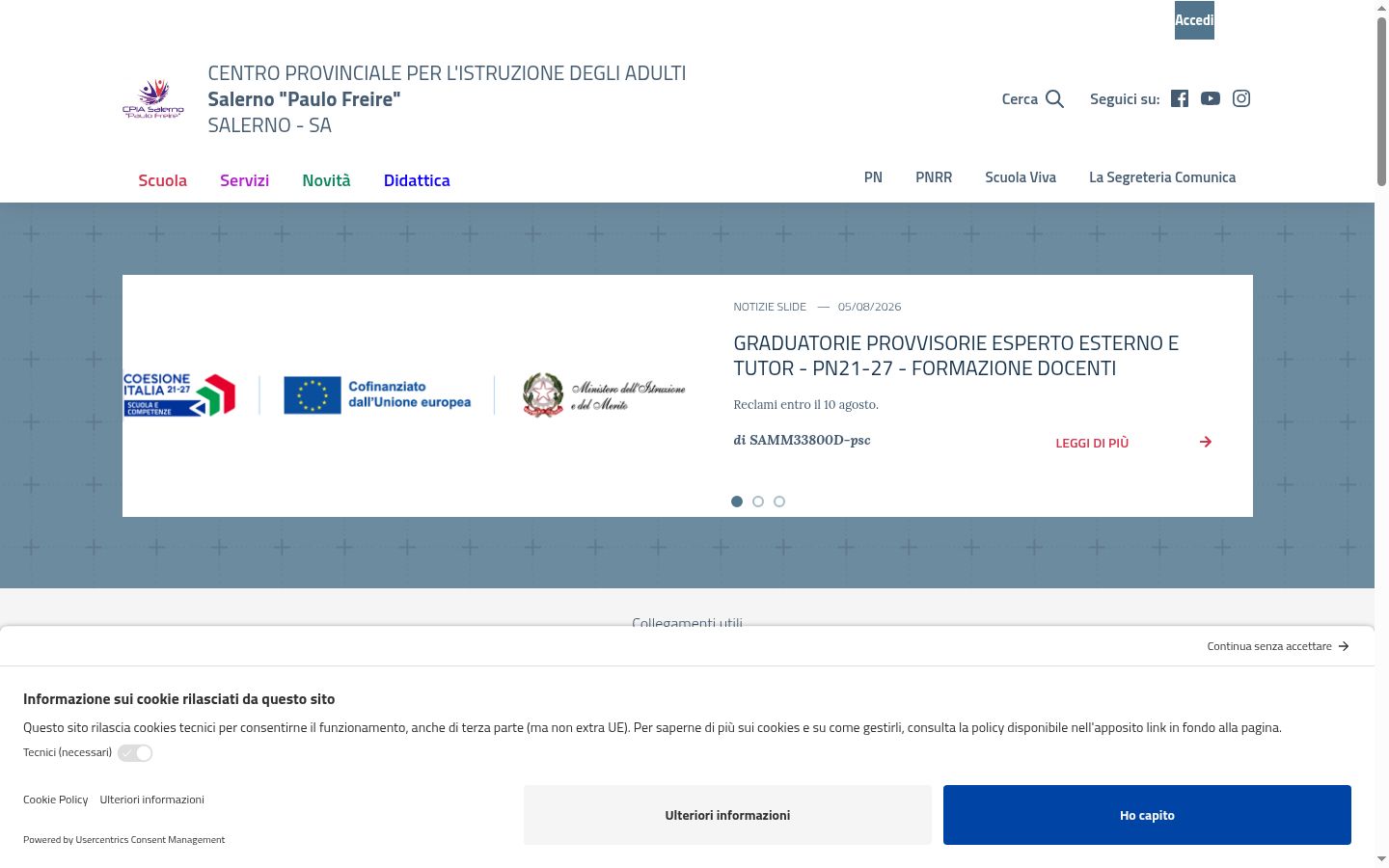 Ekrānuzņēmums ar piekrišanas baneri, kas tika rādīts pirms jebkādas mijiedarbības