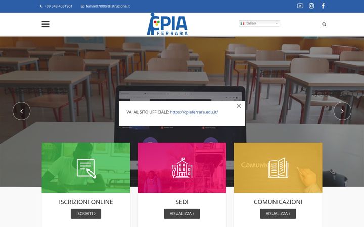 Kuvakaappaus sivustosta cpiaferrara.it