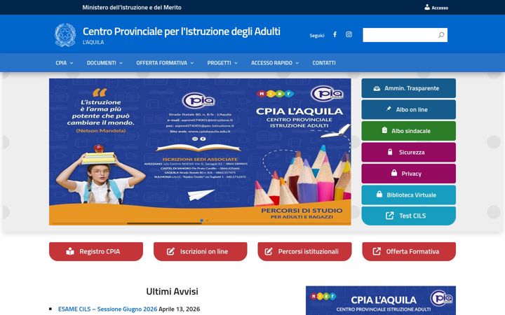 Screenshot of cpialaquila.edu.it