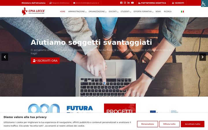 Ekraanipilt saidist cpialecce.edu.it