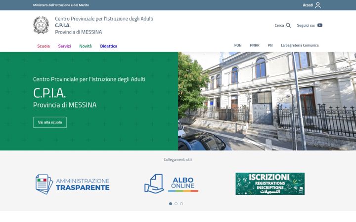 Screenshot of cpiamessina.edu.it