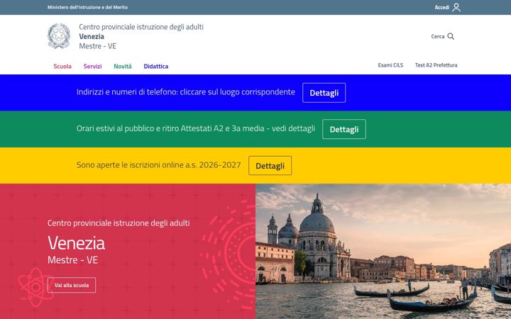 Screenshot of cpiavenezia.edu.it