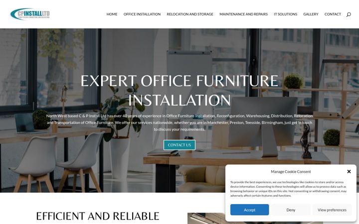 Screenshot of cpinstall.co.uk