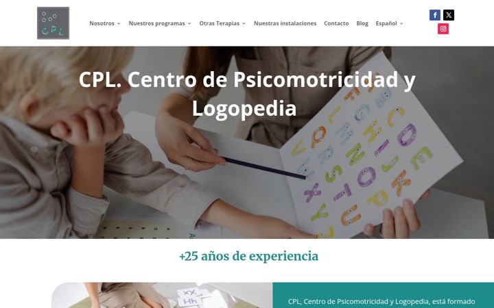 Captură de ecran a cpl-psicomotricidadylogopedia.es
