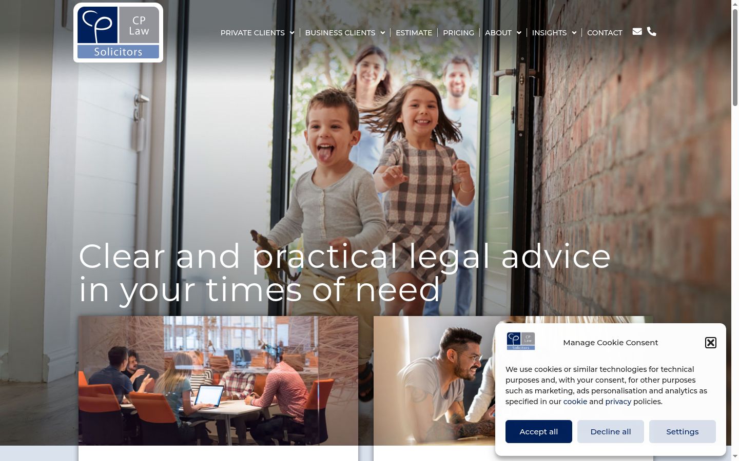 Screenshot of the consent banner shown before any interaction