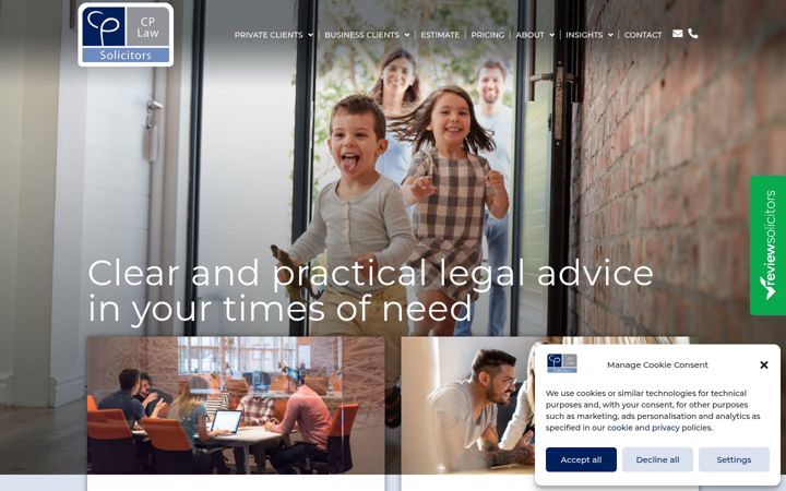 Screenshot of cplaw.co.uk