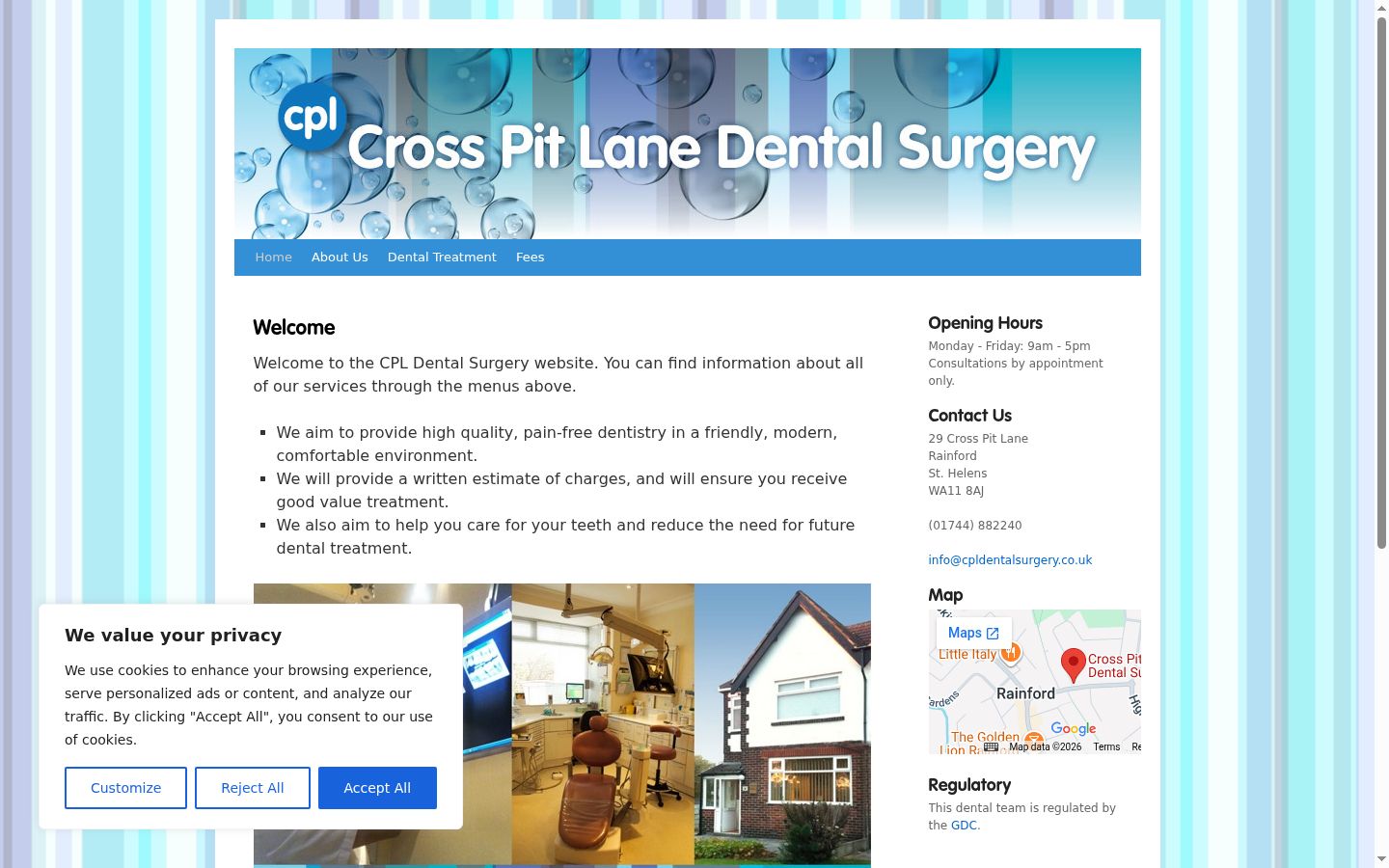 Screenshot of the consent banner shown before any interaction