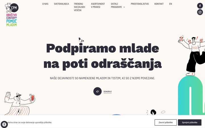 Screenshot von cpm-drustvo.si