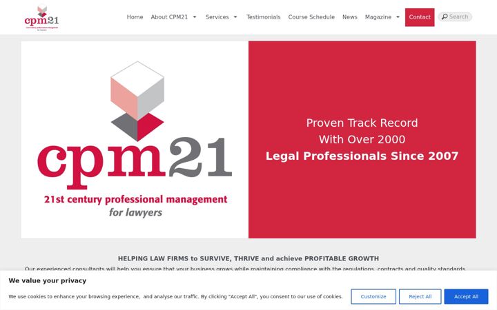 Screenshot of cpm21.co.uk