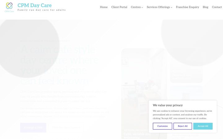 Screenshot of cpmdaycare.co.uk