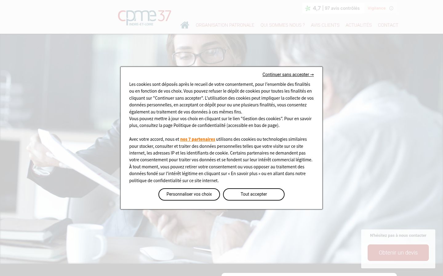 Screenshot tal-banner tal-kunsens muri qabel kwalunkwe interazzjoni