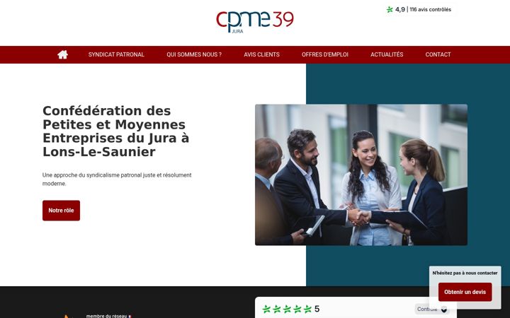 Screenshot of cpme39-avis.fr